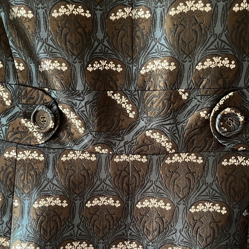 Elegant Nine West Jacquard Women's Coat removable, faux fur collar size small - Picture 5 of 10